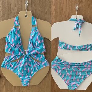 Floral one piece swimsuit, size 2X, (92)